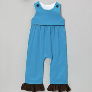 Molly Pop Boutique Toddler Girl Turquoise Corduroy Overalls Longalls 4